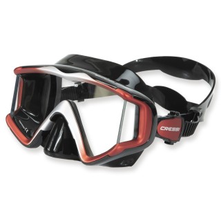 Cressi Liberty Triside Maske - schwarzes Silikon, 3-Glas Bauweise