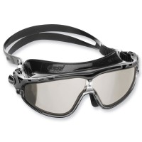 Cressi Schwimmbrille Skylight Mirrored - Anti Fog Gläser, schwarzes Silikon