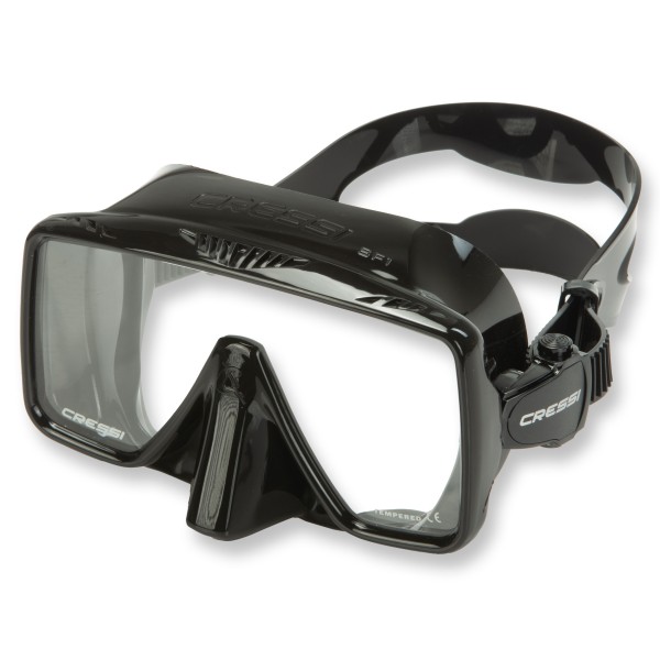 Cressi SF1 Tauchmaske - rahmenlose Bauweise, schwarz großes Sichtfesnster