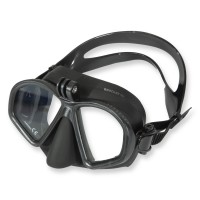 Beuchat GP-1 Maske mit Adapter für Action Cams, schwarzes Silikon
