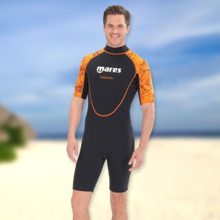 Mares Manta Shorty für Wassersport - Herren Sonderfarbe schwarz orange