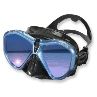 Seac Italia Tauchmaske aus schwarzem Silikon - schwarz blau verspiegelte Gläser