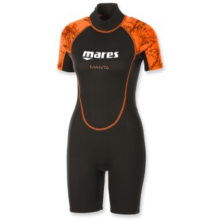 Mares Manta Shorty für Wassersport - Damen Sonderfarbe schwarz orange