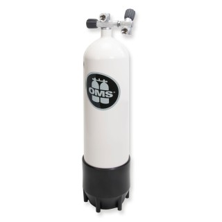 OMS - BTS Stahlflasche 10 Liter 300 bar mit Ventil und Zweitabgang