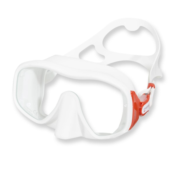 Mares Juno Einglas Maske - weiß rot mit großem Sichtfeld