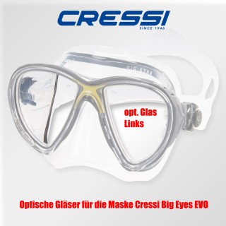 Optisches Glas für Cressi Big Eyes EVO und Quantum - links
