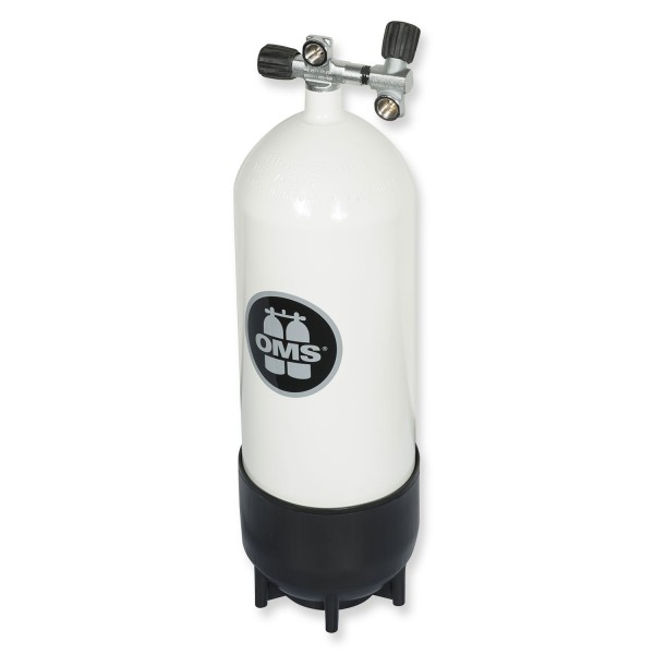 OMS - BTS Stahlflasche 15 Liter mit Ventil und Zweitabgang