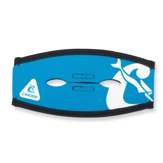 Cressi Maskenbandschutz Pony Tail aus Neopren - blau weiß