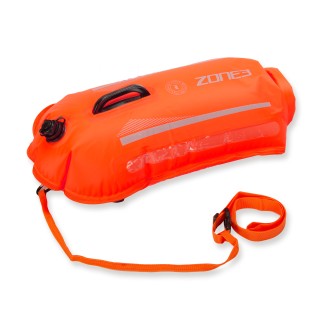 Zone3 Recycled 2 Led Light 28L Backpack Swim Safety Buoy Dry Bag 28L - Hi-Vis Orange