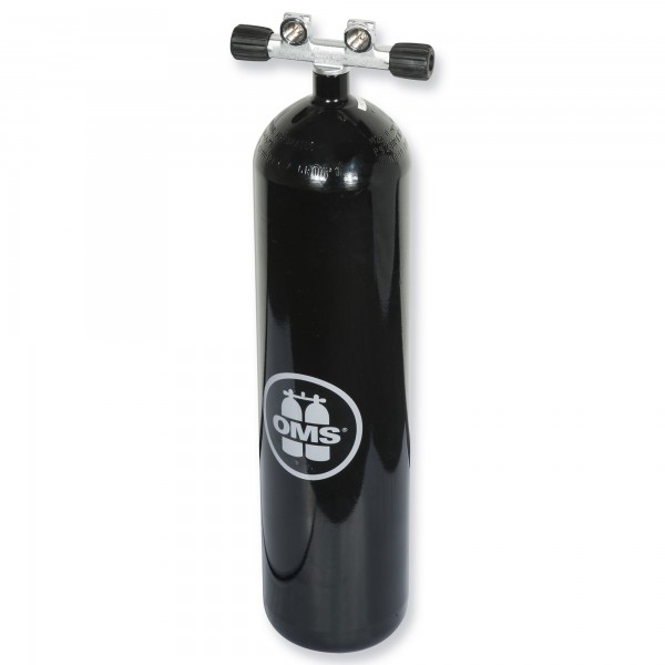OMS - BTS Stahlflasche 12 Liter lang konkav mit Doppelventil