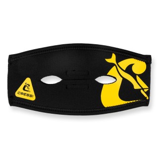 Cressi Maskenbandschutz Pony Tail aus Neopren - schwarz gelb