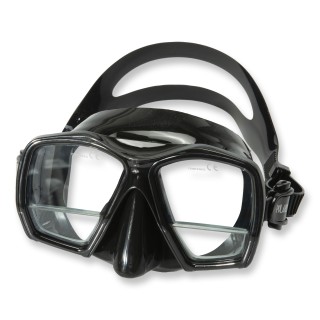 Polaris Maske Plus - schwarzes Silikon mit Lesegläserm +1,75 Dioptrien