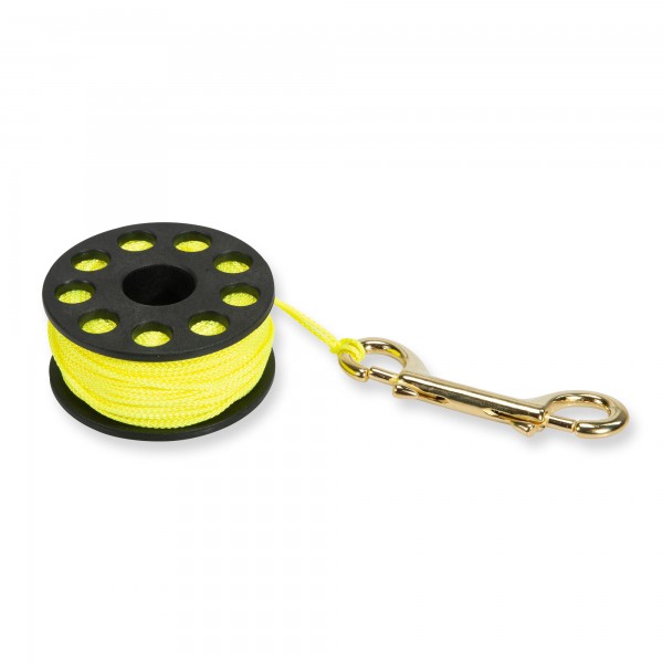 Seac Spool Reel mit 30 m Seil - gelb, Fingerspool