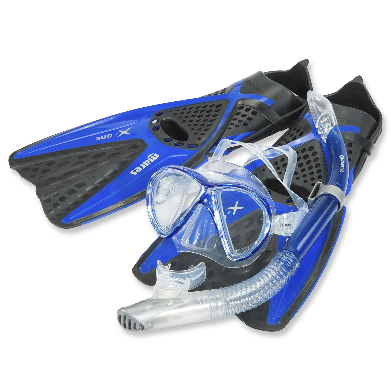 Mares Zephir Schnorchelset Tauchermaske mit Schnorchel Blau für ihren Urlaub 